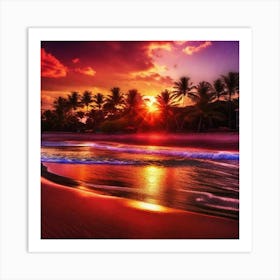 Sunset At The Beach 176 Art Print