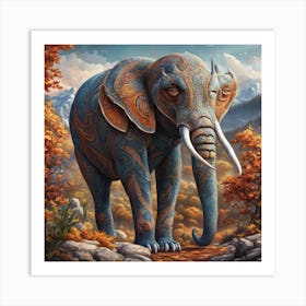 Elephant In The Forest Art Print