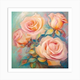 Sunset Roses Art Print