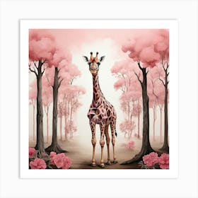 Pink Giraffe Art Print