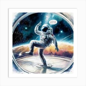 Space Dancer Watercolor Painting Art Print