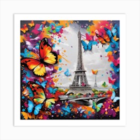 Paris With Butterflies 19 Art Print