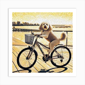 Poodle On A Bike Art Print