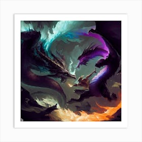 Dragons Vs Dragons Art Print