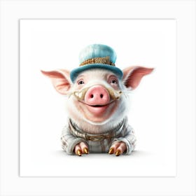 Pig In Hat Art Print