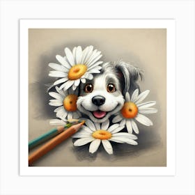 Daisy Dog Art Print