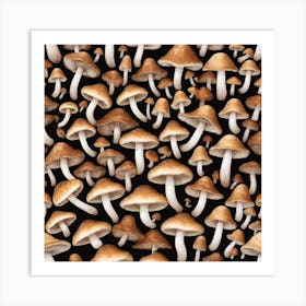 Mushrooms As A Background (30) Art Print