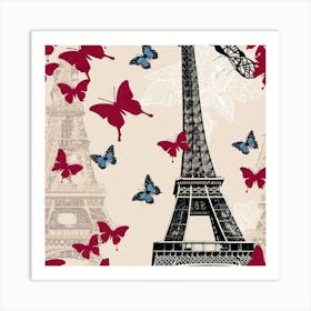 Paris With Butterflies 181 Art Print