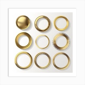 Gold Ring Set Art Print