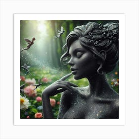 Fairy Girl In The Forest Art Print