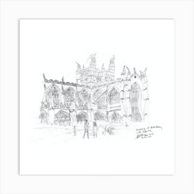 Freezing at Bath Abbey Art Print