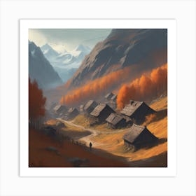 Village In The Mountains 11 Art Print