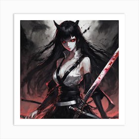 Samurai Girl 7 Art Print