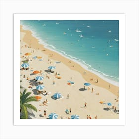 Beach Scene - Beach Stock Videos & Royalty-Free Footage Art Print