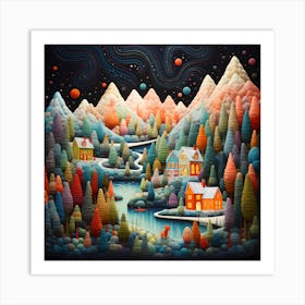 Vintage Yarnscape Noel Art Print