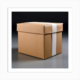 Mock Up Blank Box Parcel Cardboard Customizable Template Unprinted Clean Simple Minimalis (3) Art Print