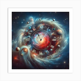 Clock In Space Art Print