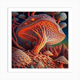 Mushroom Forest Art Print