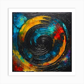 Spiral Painting Abstract Vibrant colors Art Print