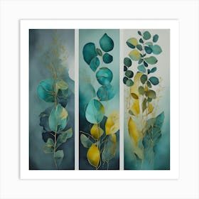 Three Eucalyptus framed artwork Art Print