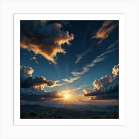 Sunset Over The Mountains Art Print