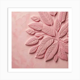 Abstract Floral Pattern On A Pink Background Art Print