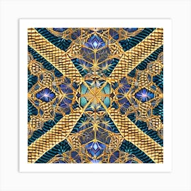 Gold And Blue Art Print