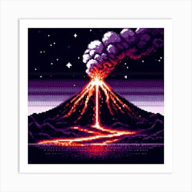 8-bit volcano eruption 1 Art Print