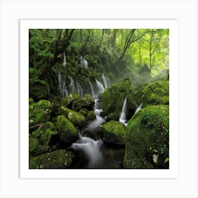 Waterfall In The Forest Art Print