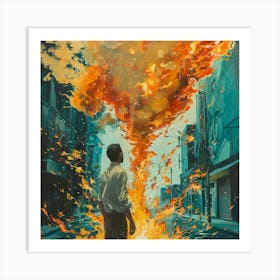 Fire in The Air - Fire in the City Art Print