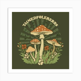 Timefolders, Mushrooms and Wildflowers, Vintage Americana Style Art Print