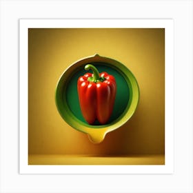 Red Pepper In A Bowl Art Print