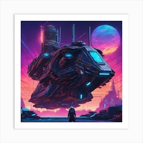 Futuristic Spaceship Art Print