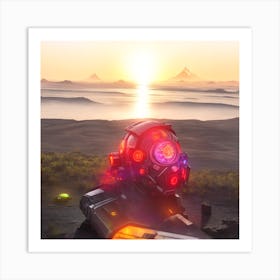 Futuristic View Of The Desert Art Print