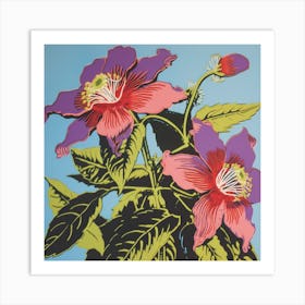 Passionflower 2 Pop Art Illustration Square Art Print