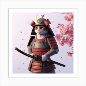 Samurai Cat Art Print