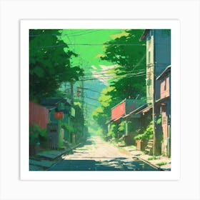 Street In A City Art Print