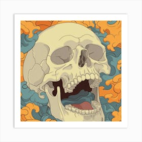 Skull And Clouds Art Print