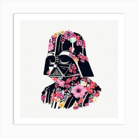 Darth Vader Floral Art Print Art Print