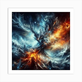 Fire vs Water Art Print