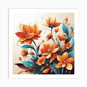 Orange Flowers 1 Art Print