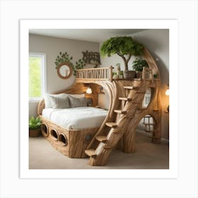 Tree House Bedroom Art Print