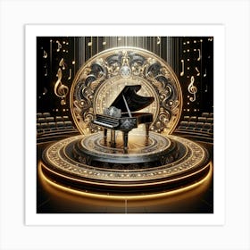 Grand Piano On Stage 1 Art Print