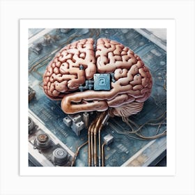 Brain On A Computer 21 Art Print