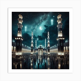 Islamic Mosque At Night 10 Art Print