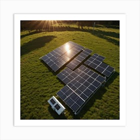 Solar Panels In The Field Art Print