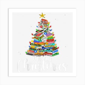 Merry Christmas Tree Book Love Reading Reader Xmas 1 Art Print