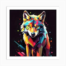 Colorful Wolf Art Print