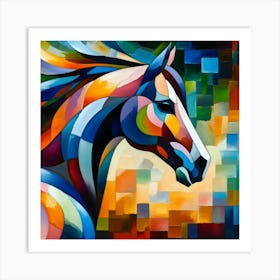 Colorful Horse Painting 4 Art Print