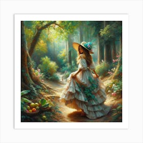 Girl In The Woods58 Art Print